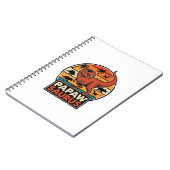 Carnet Papawsaurus Rétro Dinosaure Coucher de Soleil Vect (Côté gauche)