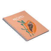 Carnet Papaya Tropical Fruit Recette Abstraite (Côté Droit)