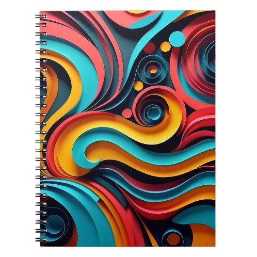 Carnet Papercut Vagues colorées (Devant)