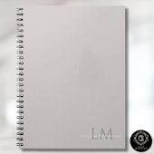 Carnet Papeterie moderne Monogramme gris taupe