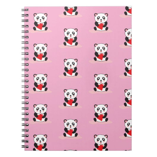 Carnet papeterie scolaire de retour kawaii mignon panda e (Devant)