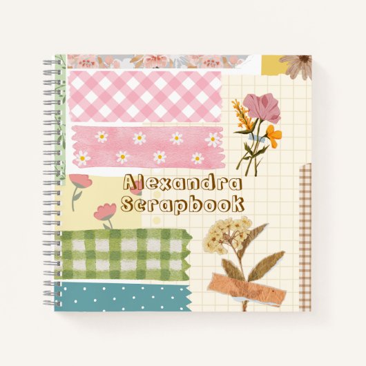 Carnet Papier à gratter style Girly rétro arrière - plan (Devant)
