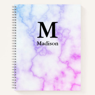 Carnet Papier à lettres à motif marbré bleu et violet ave