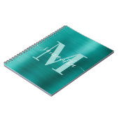 Carnet Papier à lettres Monogramme Aqua Sarcelle Brillant (Côté gauche)