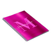 Carnet Papier à lettres Monogramme Rose Chaud Brillance (Côté Droit)