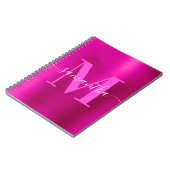 Carnet Papier à lettres Monogramme Rose Chaud Brillance (Côté gauche)