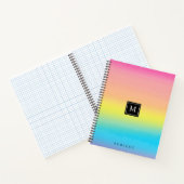 Carnet Papier à lettres scolaire monogramme arc-en-ciel a (Intérieur)