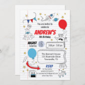 Carnet papier Anniversaire Fête Invitation (Devant / Derrière)