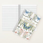 Carnet Papier aquarelle floral bleu et rose papillon de m (À l'intérieur)