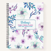Carnet Papier aquarelle floral personnalisé Maison & Jard (Devant)