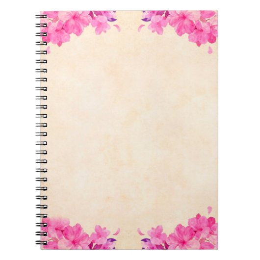 Carnet Papier arrière - plan fleuri (Devant)