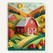 Carnet Papier Art Origami Style Paysage Scène (Devant)