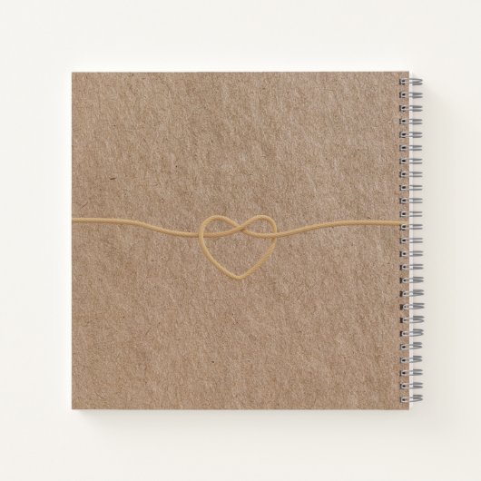 Carnet Papier brun rétro avec chaîne - texte non modifiab (Dos)