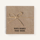 Carnet Papier brun rétro avec chaîne - texte non modifiab (Devant)