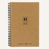 Carnet Papier Carton Ondulé Brun Monogramme Classique (Recto)