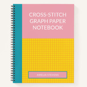 Carnet Papier croisé moderne rose personnalisé