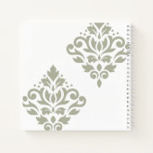 Carnet Papier Damassé Art I Vert sur Blanc (Dos)