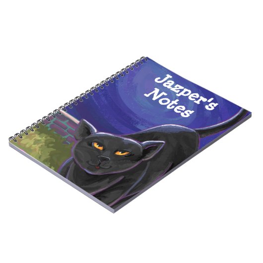 Carnet Papier de chat noir cool (Côté gauche)