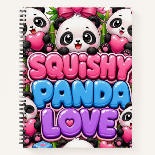 Carnet Papier d'emballage mignon Kawaii Amour de Panda Sq