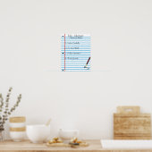Carnet Papier École Règles de classe Poster (Cuisine)