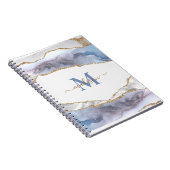 Carnet Papier élégant géode agate monogrammé paillettes d (Côté Droit)