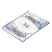 Carnet Papier élégant géode agate monogrammé paillettes d (Côté gauche)