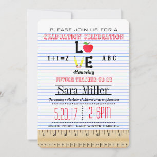 Carnet Papier Enseignant Graduation Invitation