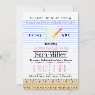 Carnet Papier Enseignant Graduation Invitation
