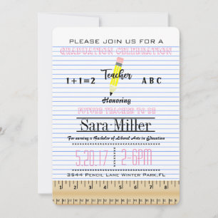 Carnet Papier Enseignant Graduation Invitation