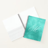 Carnet Papier fantaisie monogrammé brillant turquoise (Intérieur)