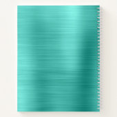 Carnet Papier fantaisie monogramme turquoise feuille (Dos)