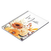 Carnet Papier floral aquarelle personnalisé (Côté gauche)