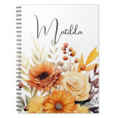 Carnet Papier floral aquarelle personnalisé (Devant)