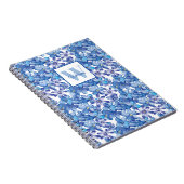 Carnet Papier floral bleu monogrammé  (Côté Droit)