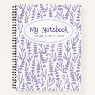 Carnet Papier floral élégant lavande violet personnalisé