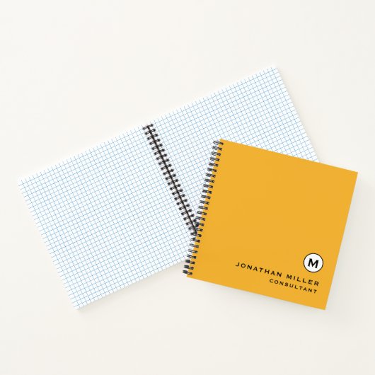 Carnet Papier graphique à monogramme jaune moutarde moder (Intérieur)