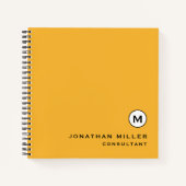 Carnet Papier graphique à monogramme jaune moutarde moder (Devant)