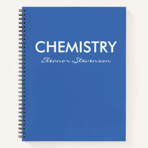 Carnet Papier graphique de chimie bleue personnalisée