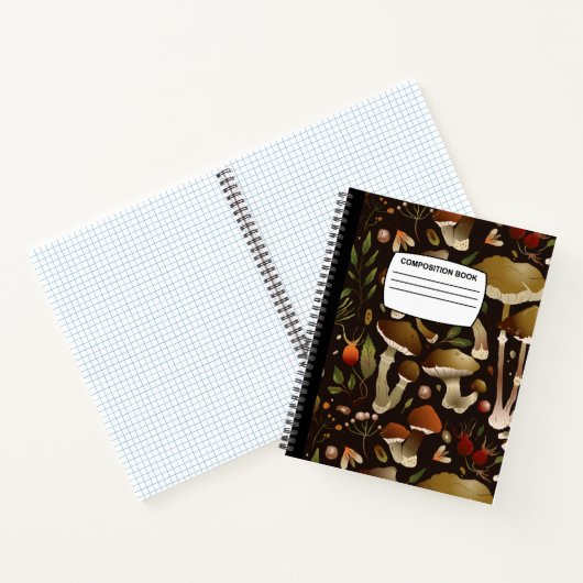 Carnet Papier graphique en champignon Composition spirale (Intérieur)