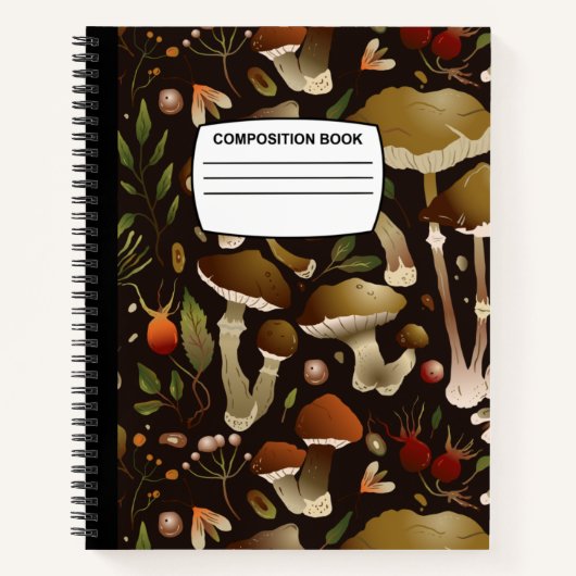 Carnet Papier graphique en champignon Composition spirale (Devant)