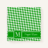 Carnet Papier graphique Monogrammé Green Houndstooth (Devant)