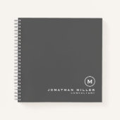 Carnet Papier graphique Monogramme moderne minimaliste (Devant)