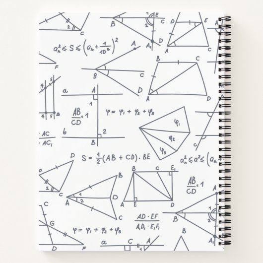 Carnet Papier graphique Motif des diagrammes mathématique (Dos)