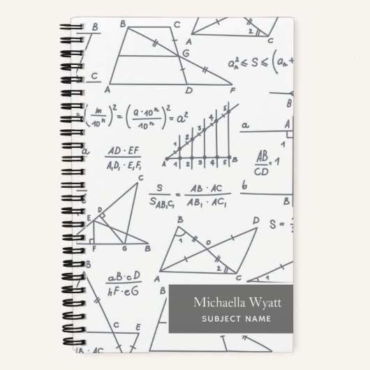 Carnet Papier graphique Motif des diagrammes mathématique (Recto)