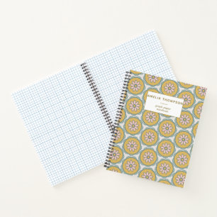 Carnet Papier graphique personnalisé Retro Boho Mandala