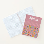 Carnet Papier graphique rose arc-en-ciel Monogramme (Intérieur)