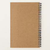 Carnet Papier Kraft Brun Branché Monogramme Arrondi Moder (Verso)