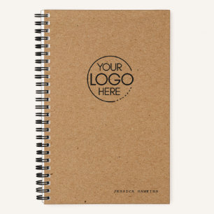 Carnet Papier Kraft Marron Tendance Logo Moderne
