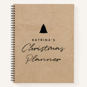 Carnet Papier Kraft moderne Simple Planificateur de Noël