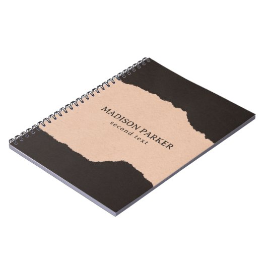 Carnet Papier noir et beige (Côté gauche)